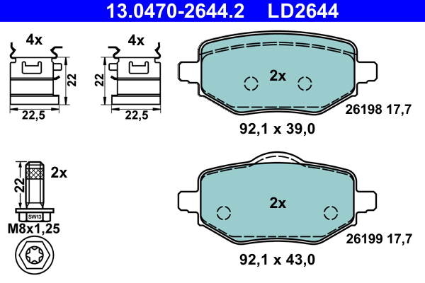 Pastiglie freno ATE LD2644