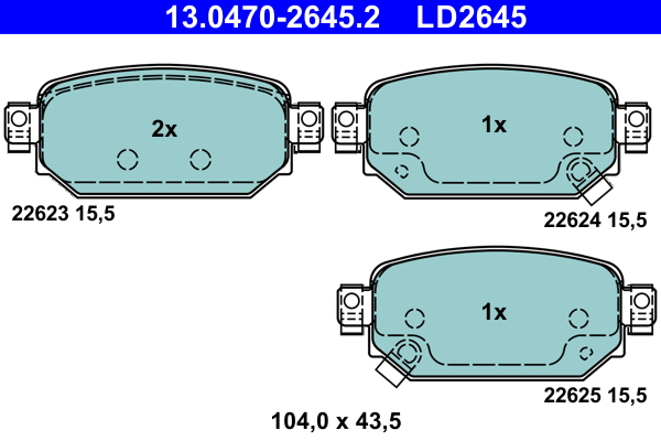 Pastiglie freno ATE LD2645