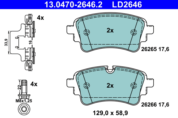 Pastiglie freno ATE LD2646