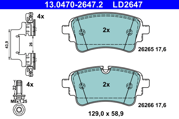 Pastiglie freno ATE LD2647