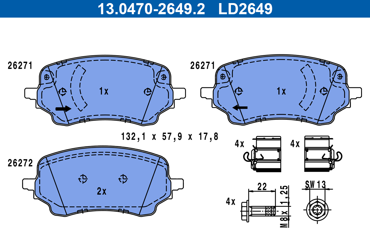Pastiglie freno ATE LD2649