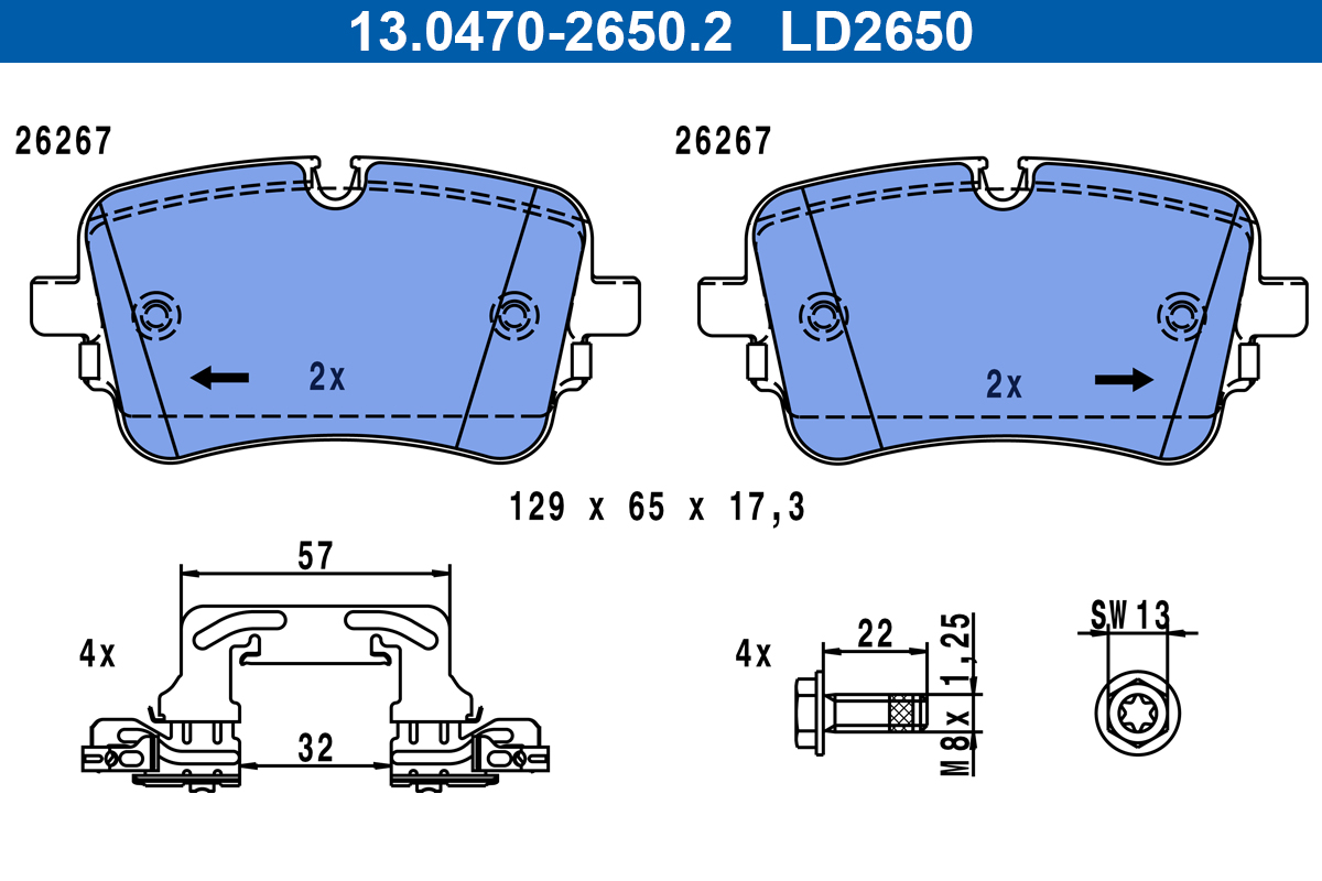 Pastiglie freno ATE LD2650