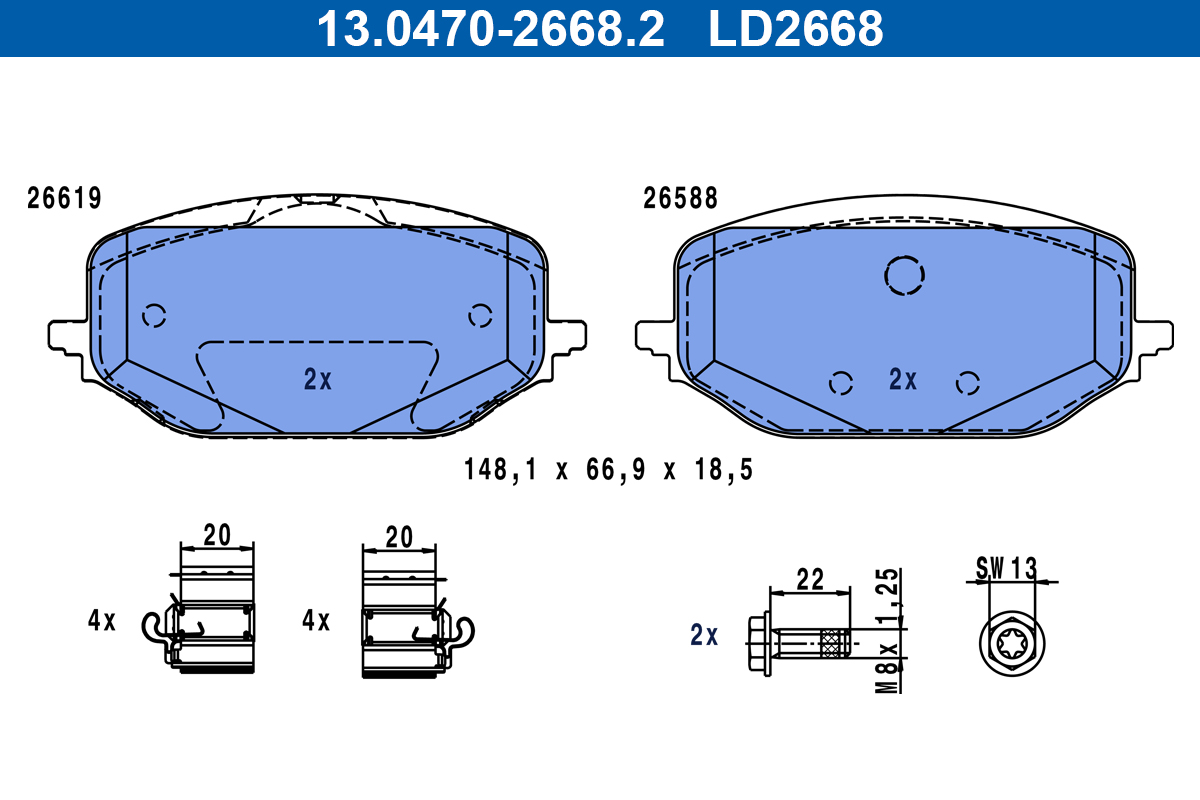 Pastiglie freno ATE LD2668