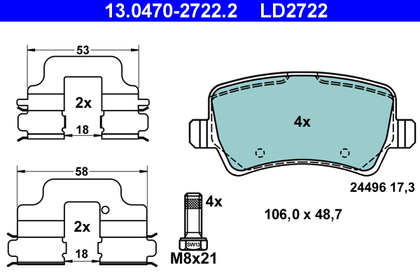 Pastiglie freno ATE LD2722