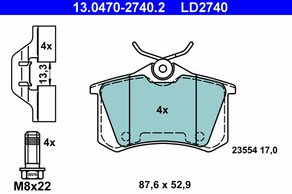 Pastiglie freno ATE LD2740