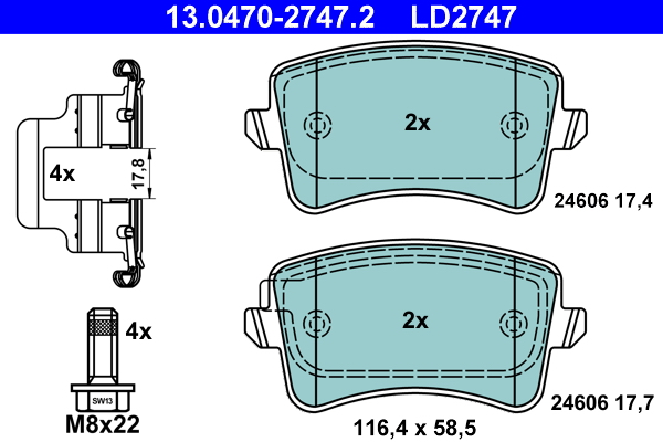 Pastiglie freno ATE LD2747