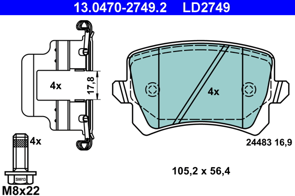 Pastiglie freno ATE LD2749