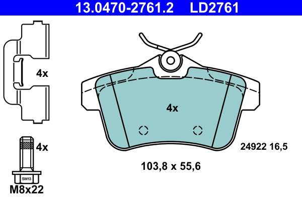 Pastiglie freno ATE LD2761
