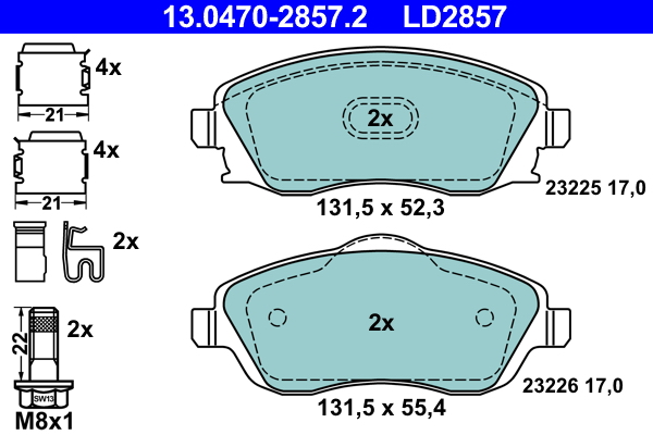 Pastiglie freno ATE LD2857