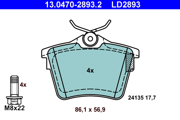 Pastiglie freno ATE LD2893