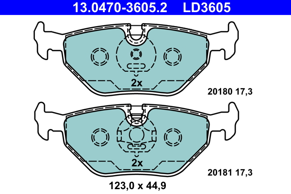 Pastiglie freno ATE LD3605
