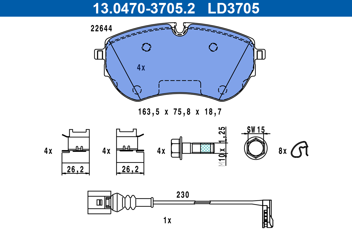 Pastiglie freno ATE LD3705