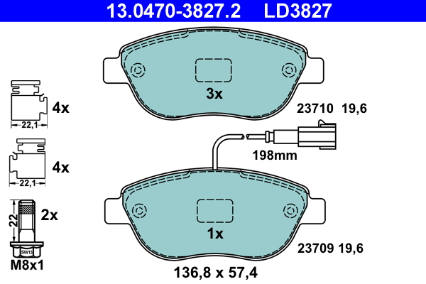 Pastiglie freno ATE LD3827