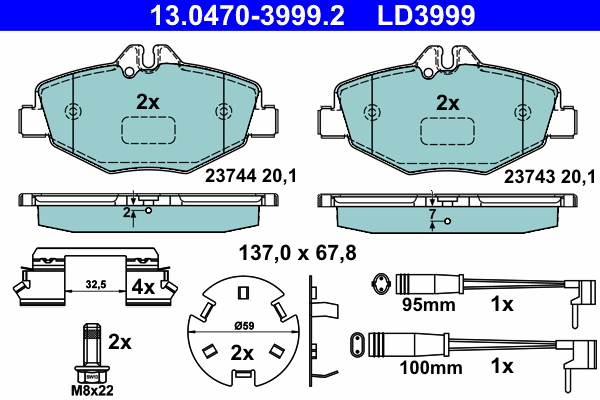 Pastiglie freno ATE LD3999