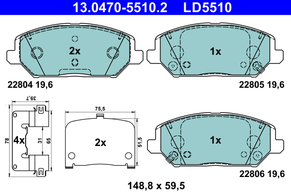 Pastiglie freno ATE LD5510