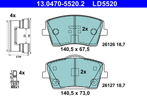 Pastiglie freno ATE LD5520