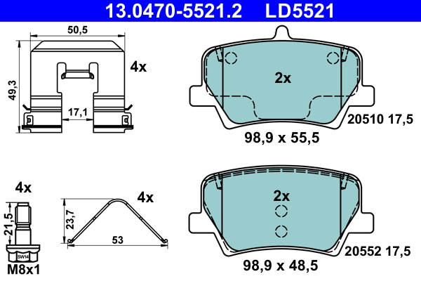 Pastiglie freno ATE LD5521