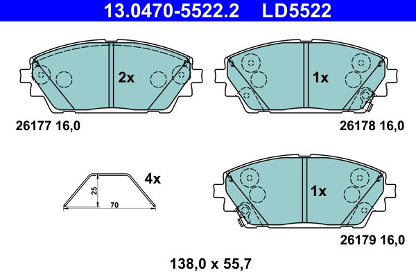 Pastiglie freno ATE LD5522