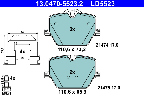 Pastiglie freno ATE LD5523