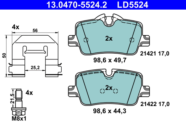 Pastiglie freno ATE LD5524