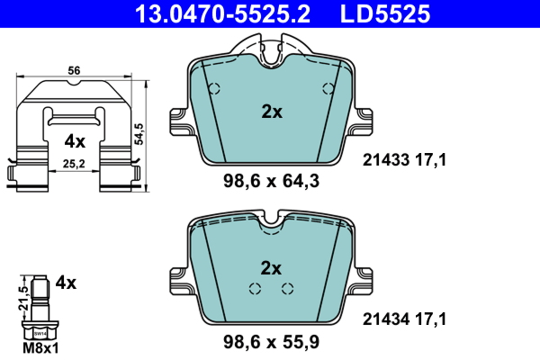 Pastiglie freno ATE LD5525