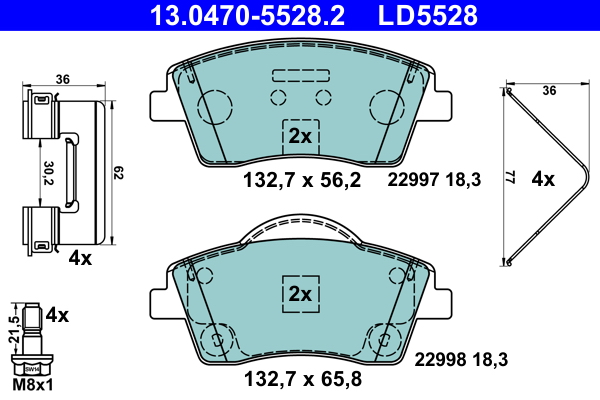 Pastiglie freno ATE LD5528