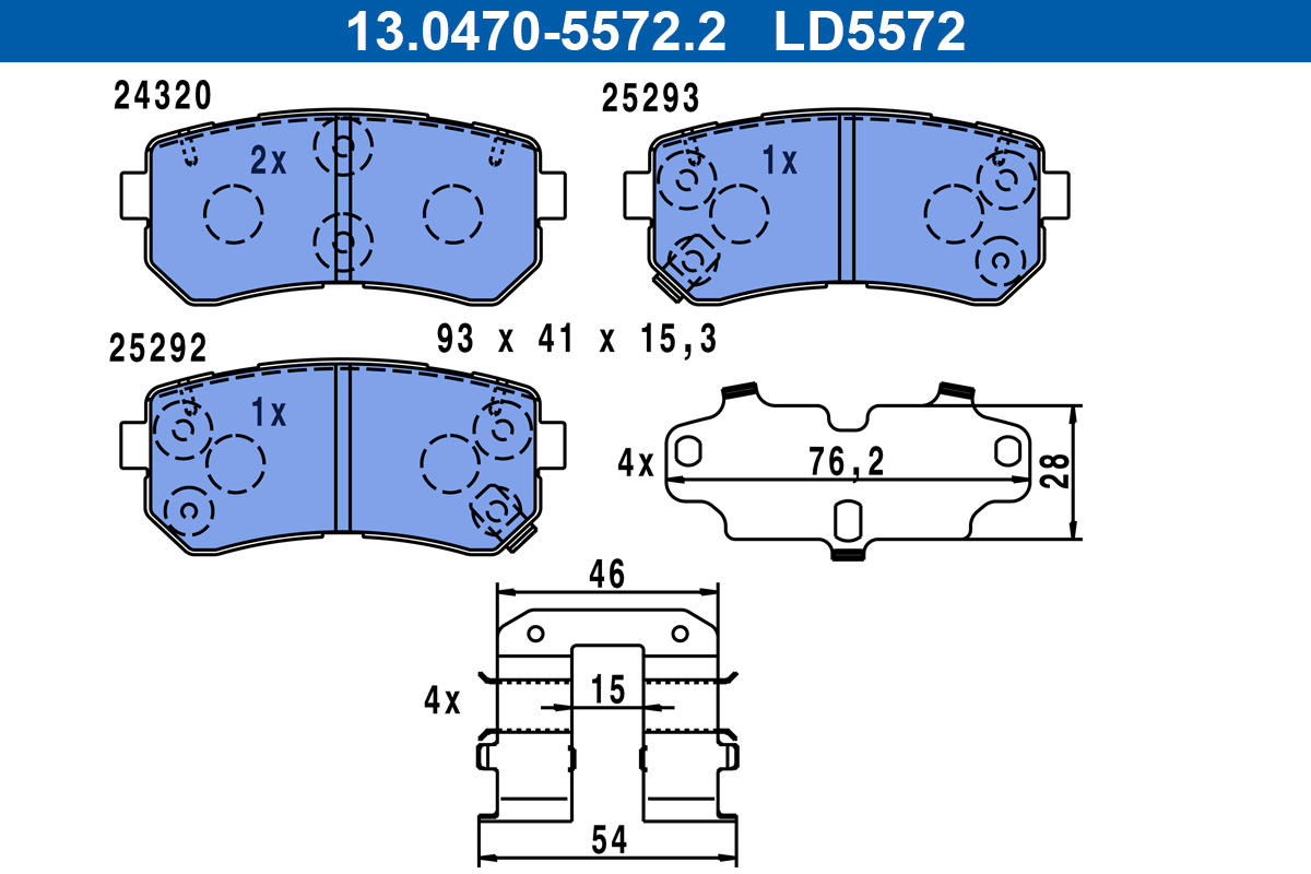 Pastiglie freno ATE LD5572