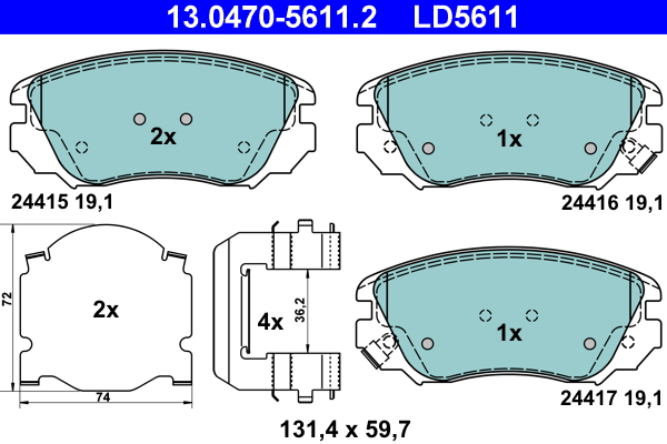Pastiglie freno ATE LD5611