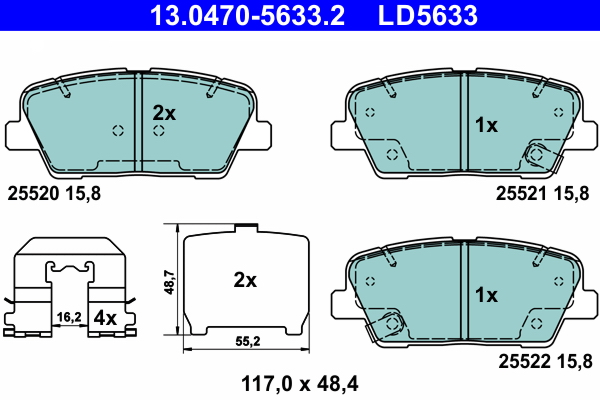 Pastiglie freno ATE LD5633