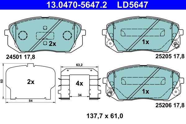 Pastiglie freno ATE LD5647