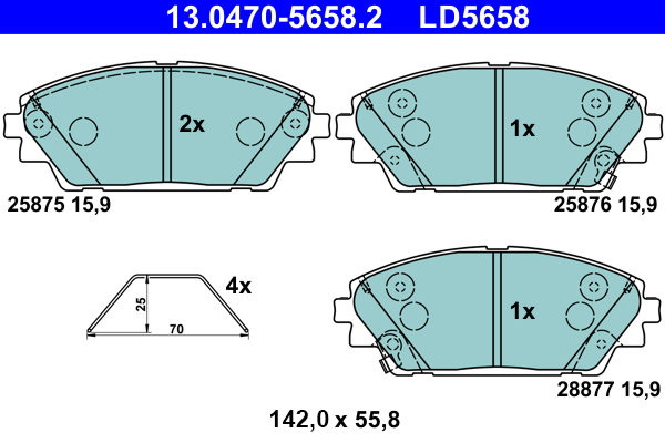 Pastiglie freno ATE LD5658