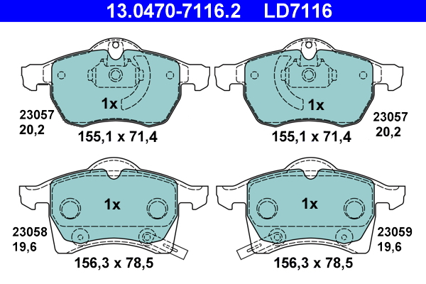 Pastiglie freno ATE LD7116