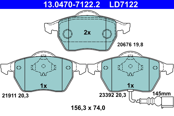 Pastiglie freno ATE LD7122