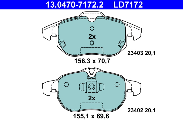 Pastiglie freno ATE LD7172