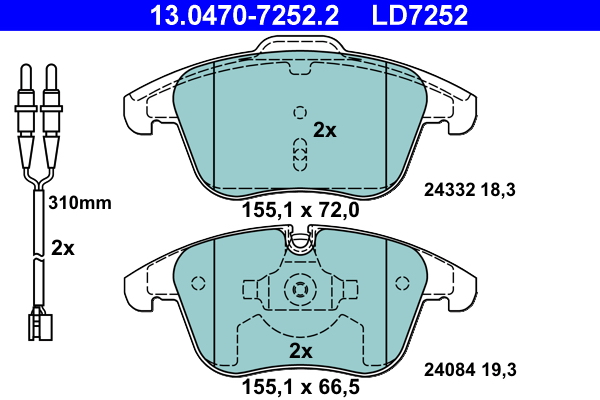 Pastiglie freno ATE LD7252