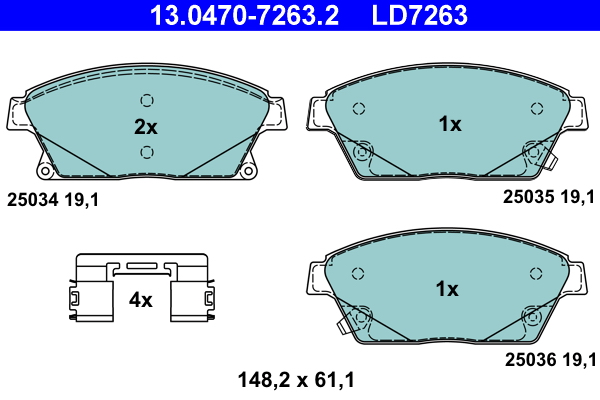 Pastiglie freno ATE LD7263