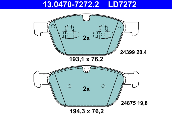 Pastiglie freno ATE LD7272