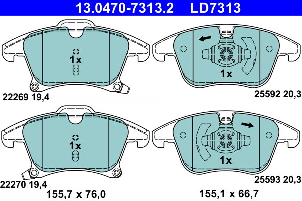 Pastiglie freno ATE LD7313