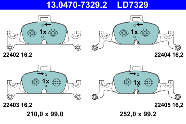 Pastiglie freno ATE LD7329