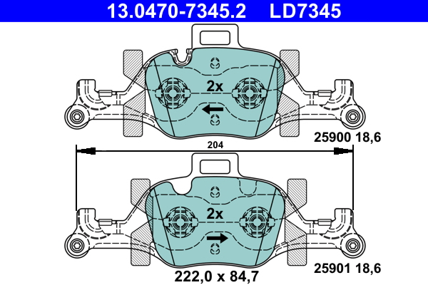 Pastiglie freno ATE LD7345