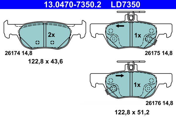 Pastiglie freno ATE LD7350