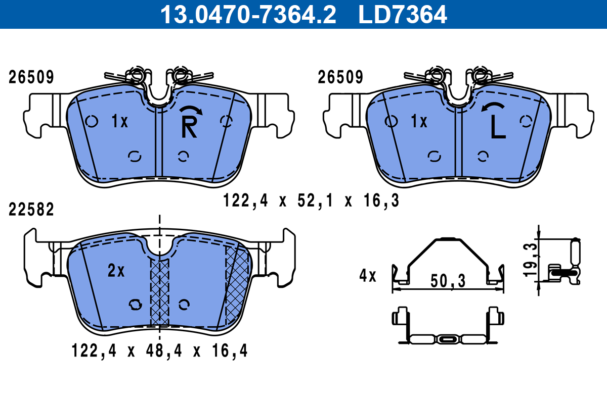 Pastiglie freno ATE LD7364