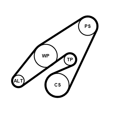 Kit cinghie poly-v CONTITECH 4PK1708K1