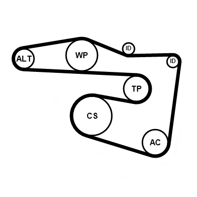 Kit cinghie poly-v CONTITECH 5PK1815K2