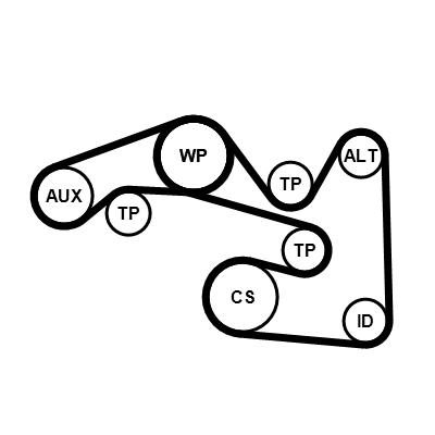 Kit cinghie poly-v CONTITECH 5PK491K1