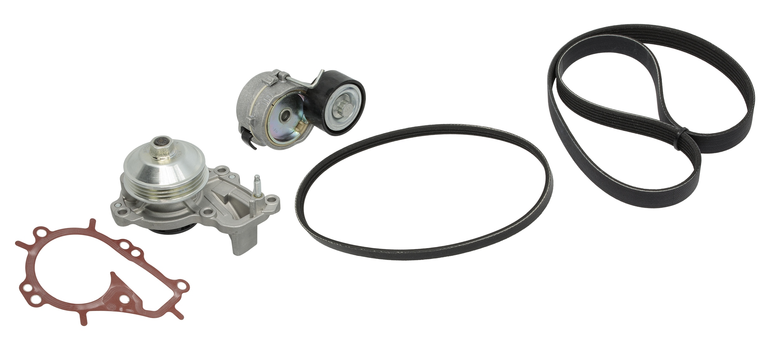 Pompa acqua e kit cinghia poly v GATES KP166PK1043