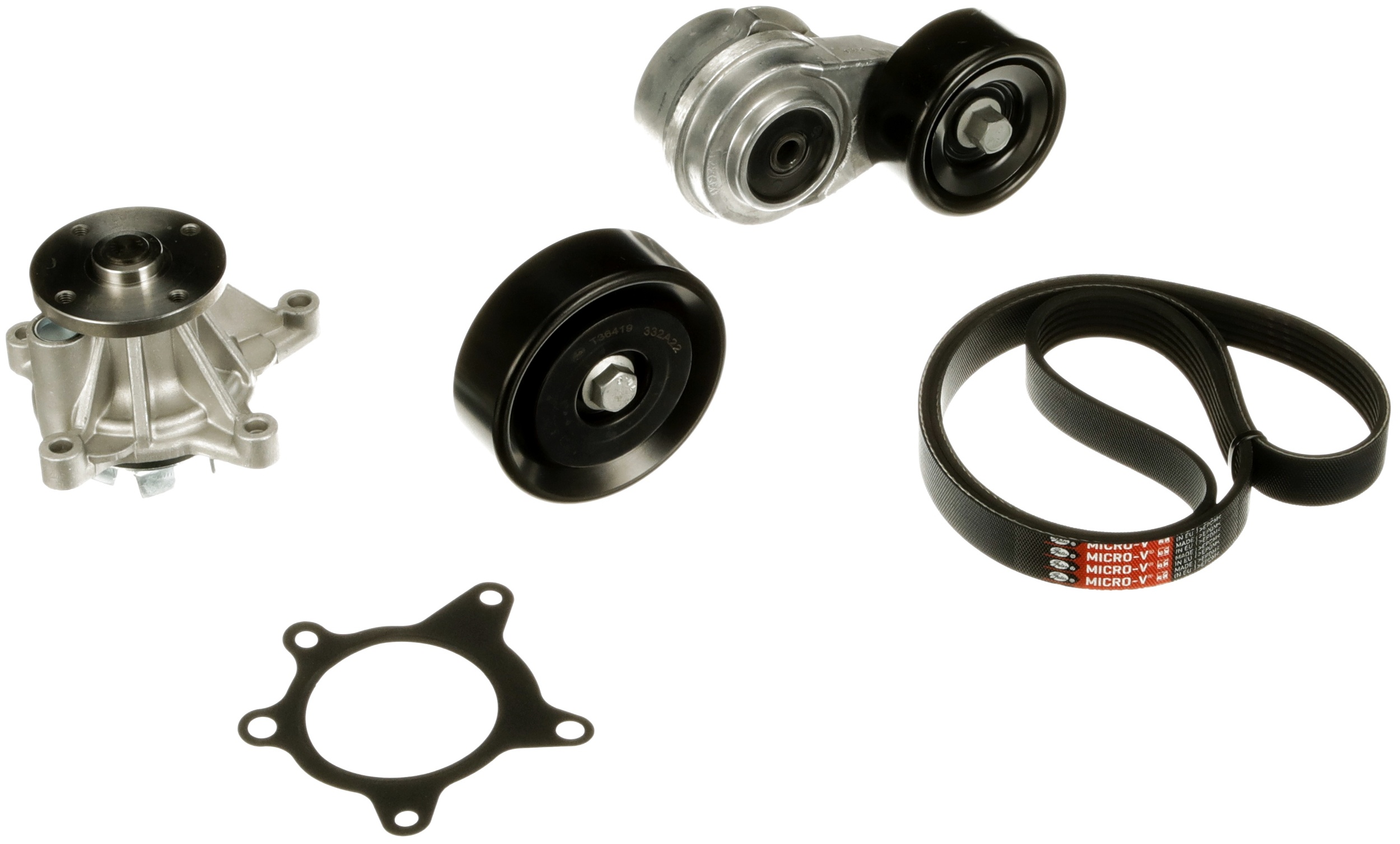 Pompa acqua e kit cinghia poly v GATES KP96PK2138