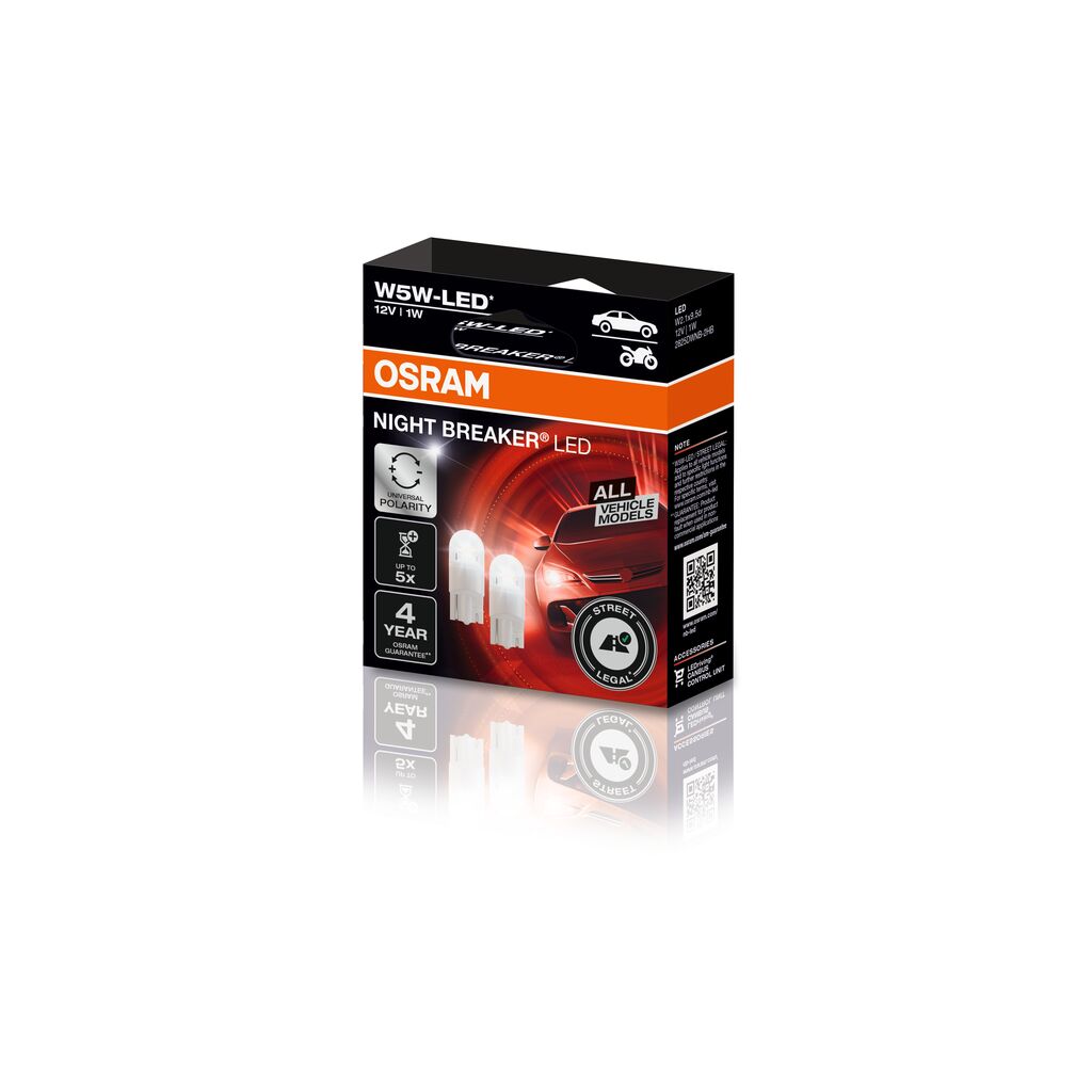 OSRAM NIGHT BREAKER LED W5W UNIVERSAL COOL WHITE 6000K 12V BLI2