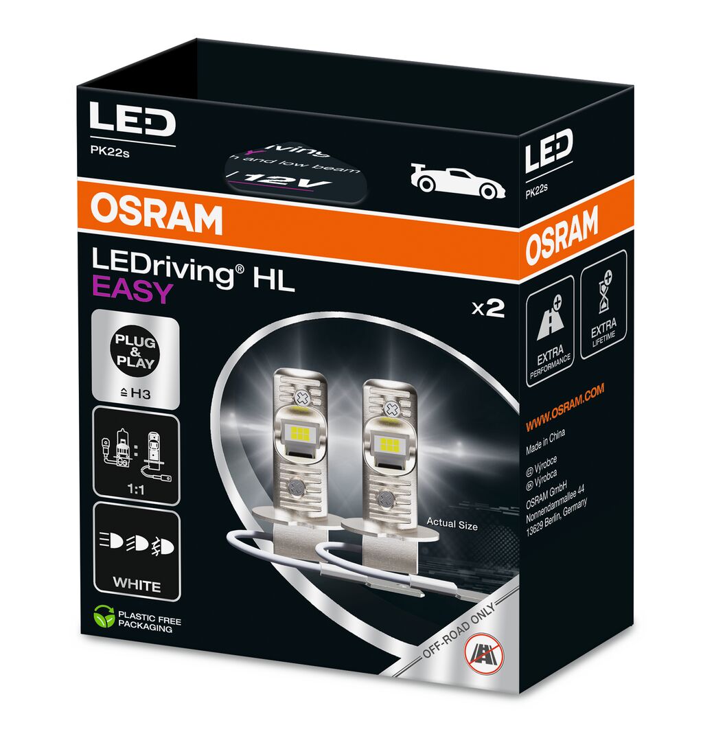 OSRAM LEDRIVING EASY H3 COOL WHITE 6500K 12V KIT (EX HCB)