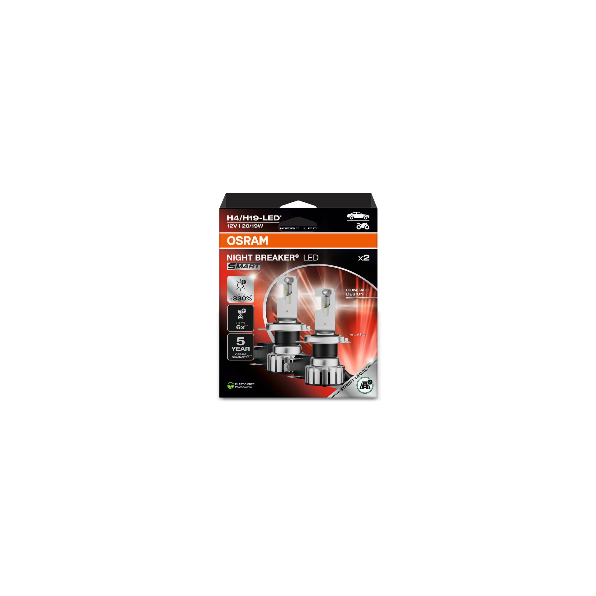 OSRAM NIGHT BREAKER LED SMART H4 P43T 6000K RECOM
